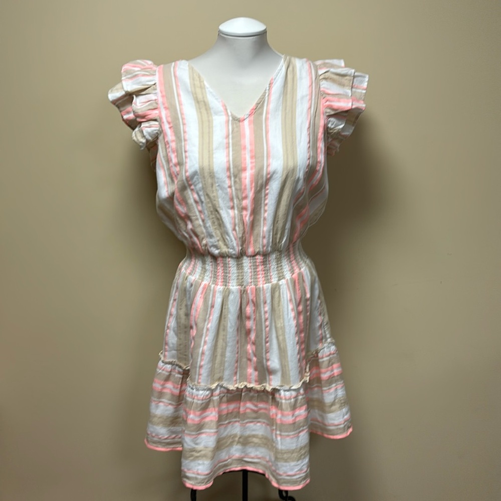 Vineyard Vines,striped V-neck smocked dress size small NWT